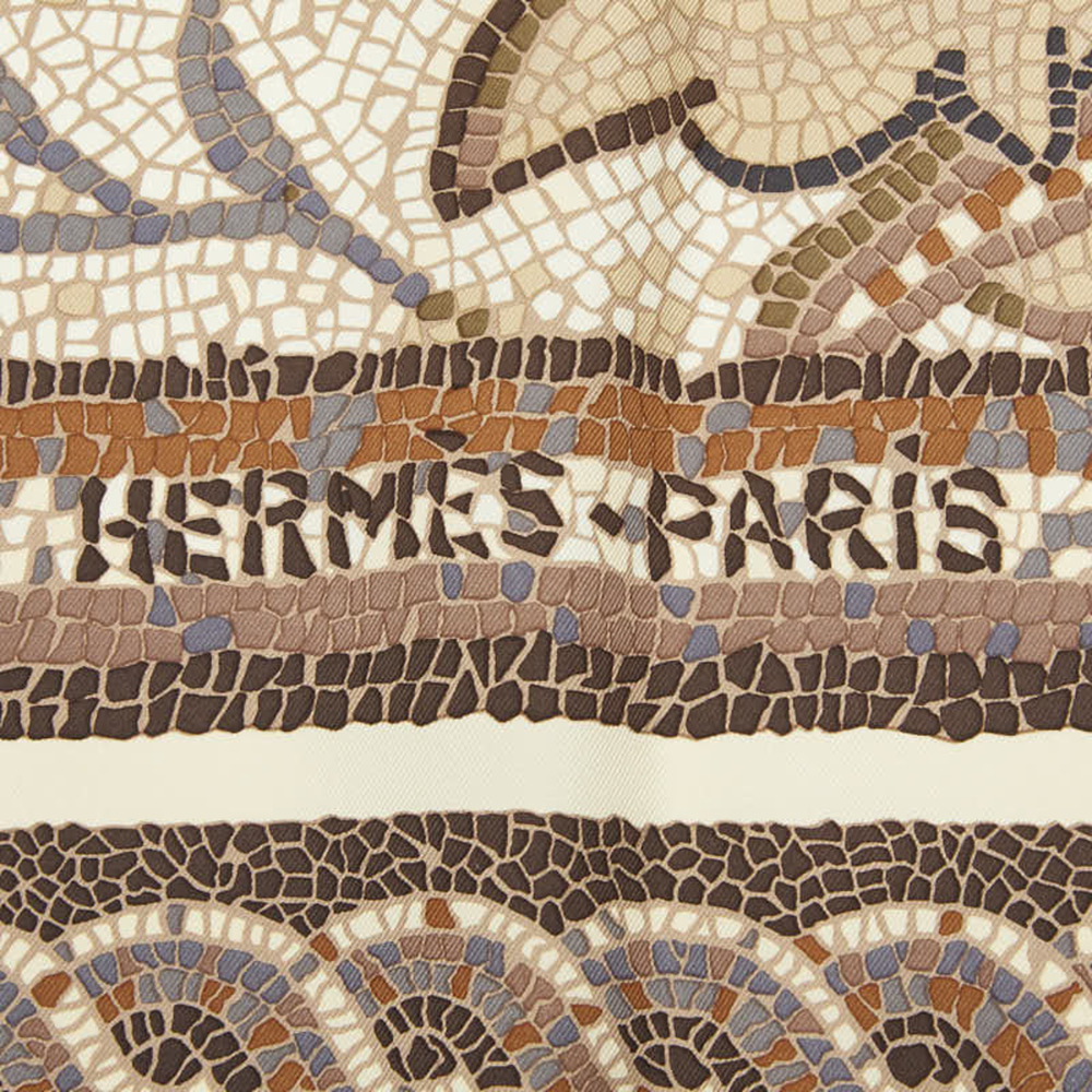 HERMES Authentic Cream Silk Scarf - Picture 5 of 8
